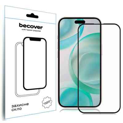 Скло захисне BeCover Apple iPhone 16 Pro Black (712124) Вінниця