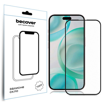 Стекло защитное BeCover Apple iPhone 16 Pro Black (712124) Винница - изображение 1