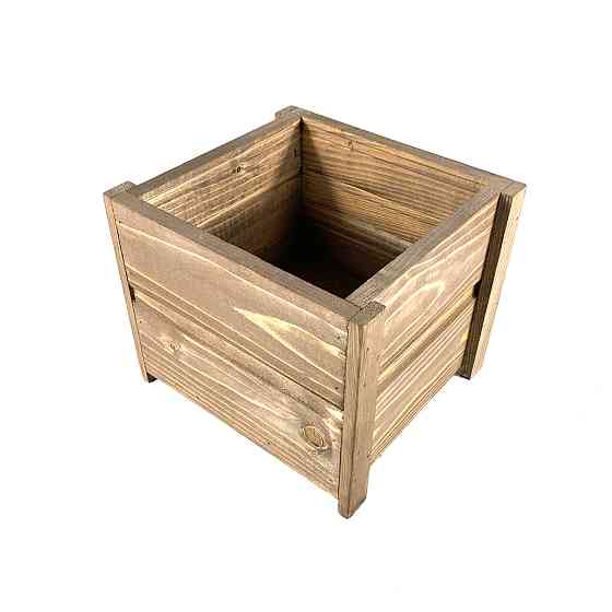 Ящик вазон садовый декоративный для цветов или для хранения вещей из натурального дерева 20х20х17,5 см. Каменец-Подольский