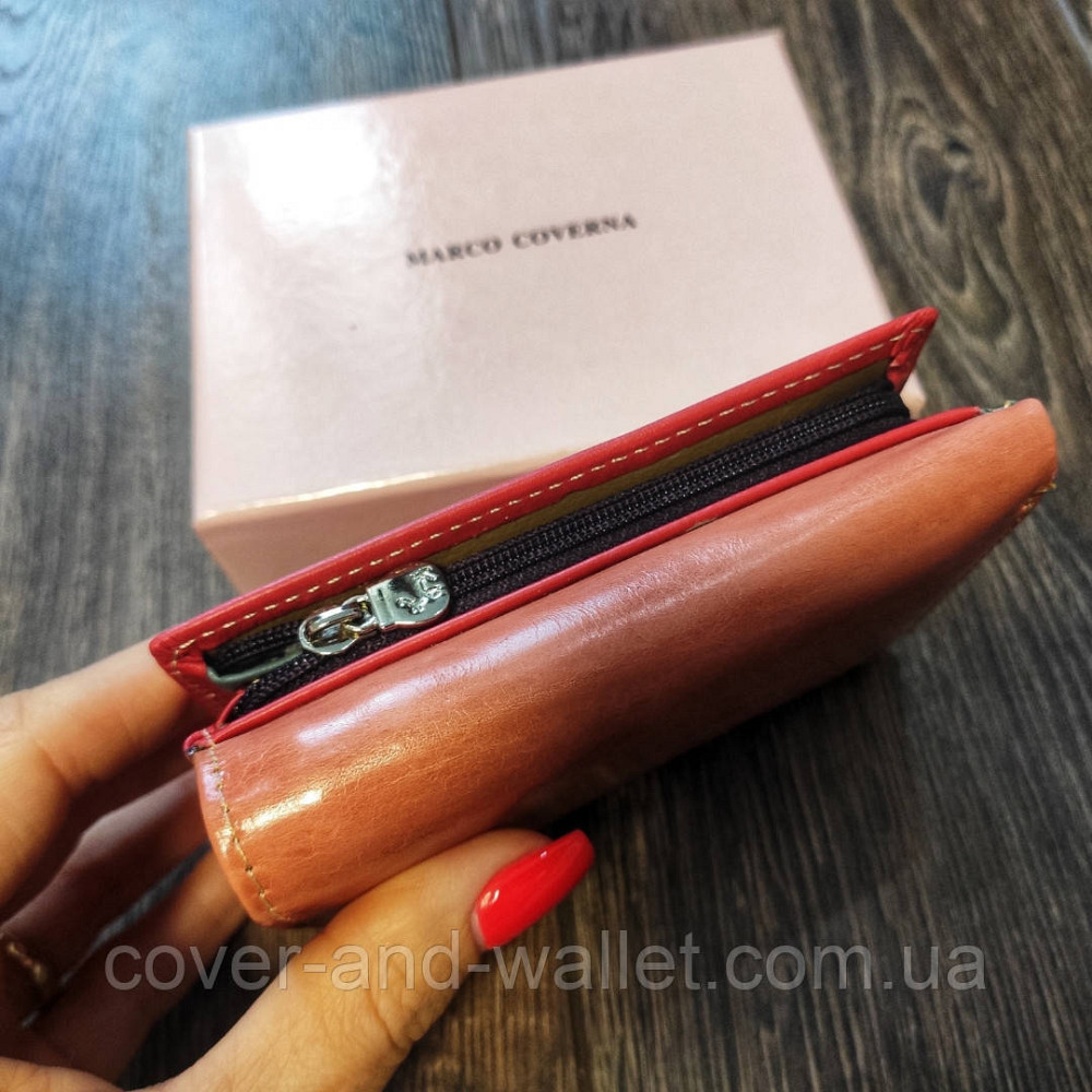 Маленький шкіряний жіночий гаманець пудрового кольору Marco Coverna MC 2-2068 Київ - фото 4