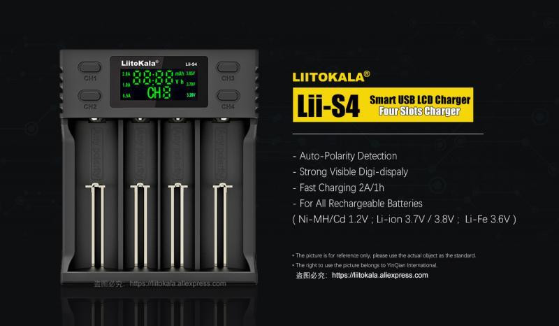 Заряднoe устройство Liitokala lii-S4 на 4 канала (для Ni-MH, Ni-CD, Li-Ion, LiFePo4) Киев - изображение 6