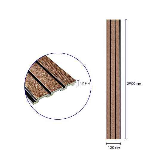 Рейка декоративна PS 2900х115х12мм Горіх SW-00001739 Дніпро