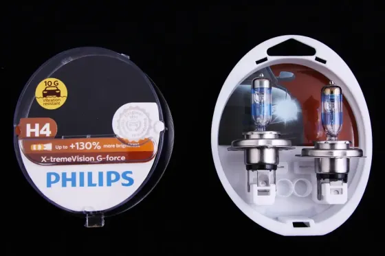 Лампа галогенная 12В  H4/P43t Philips 60/55 +130% X-treme Vision G-force (2 шт.) Винница