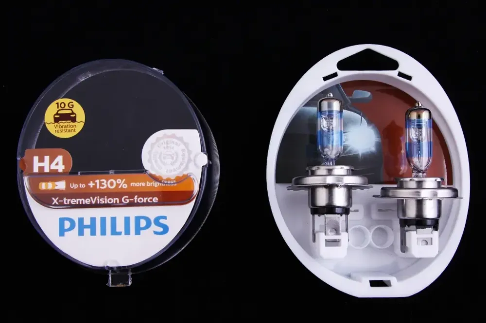 Лампа галогенная 12В  H4/P43t Philips 60/55 +130% X-treme Vision G-force (2 шт.) Винница - изображение 2