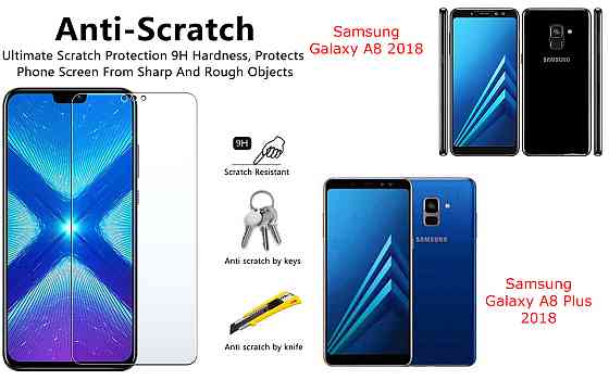 Захисне скло NeoGlass для Samsung Galaxy A8 2018, Galaxy A8 Plus 2018 – надпрозоре та стійке Київ