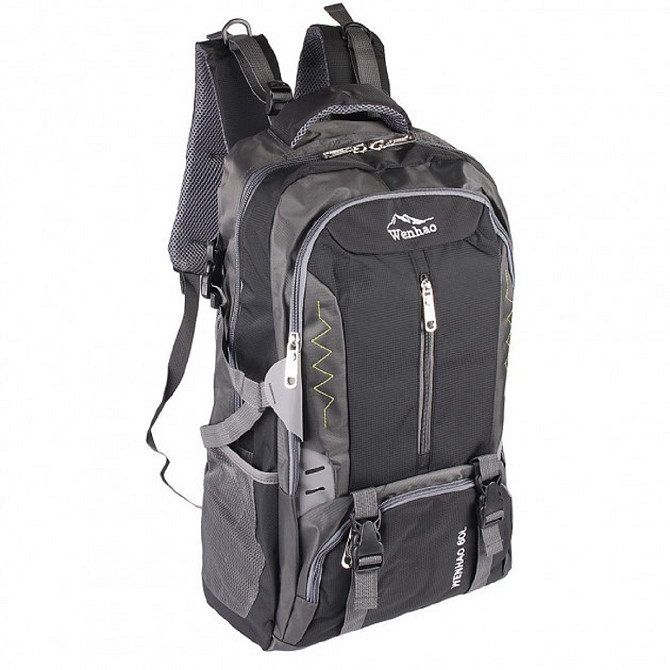 Рюкзак туристичний Wenhao 50 л чорний R506083-BK Київ - фото 1