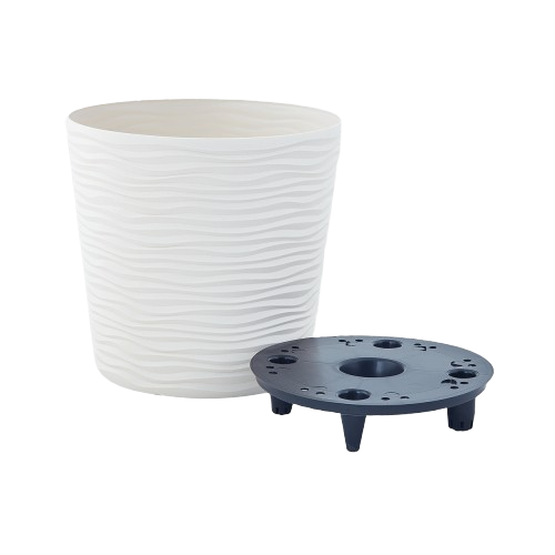 Вазон Ф'южн зі вставкою 30*28,5см низький біла троянда Алеана Житомир