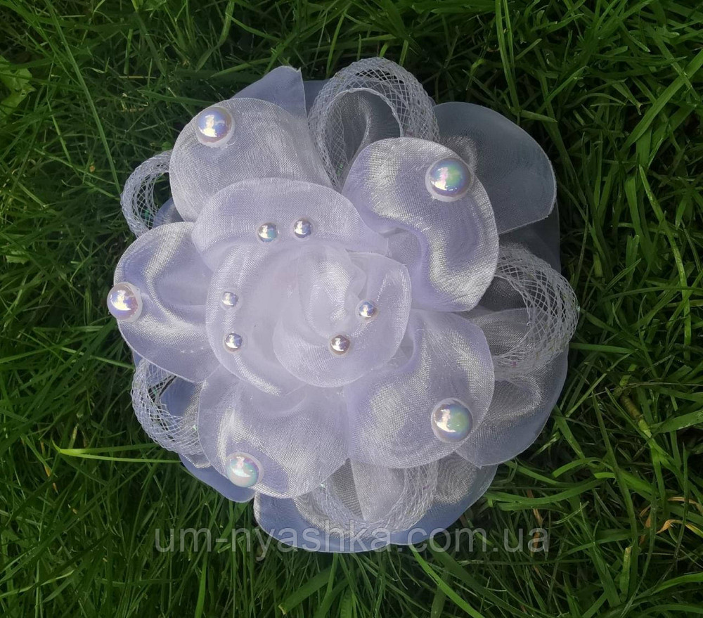 Бант большой школьный белый 15 см Кривой Рог - изображение 1