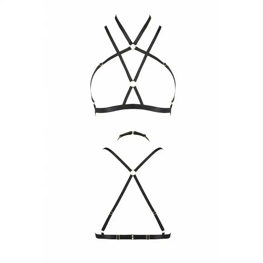 Портупея-стрепи Passion Exclusive KELIS BRA XXL/XXXL, black, трусики в комплекті Львів - фото 5