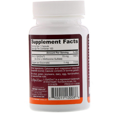 Мінерали Jarrow Formulas Баланс цинку, 100 капсул (JRW-13008) Вінниця - фото 2