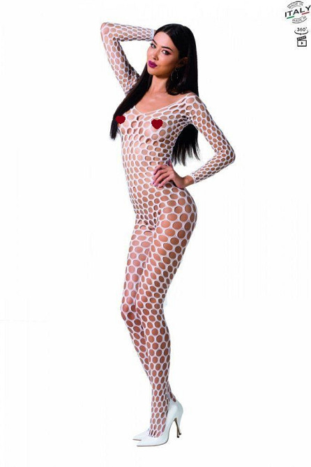 Бодістокінг з крупною сіткою Passion BS077 white Sex Aura Київ - фото 1