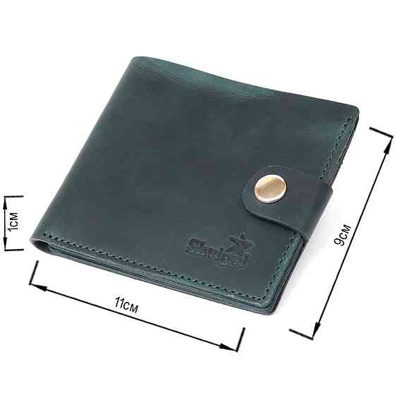 Модное винтажное портмоне Shvigel 16498 Зеленый Киев