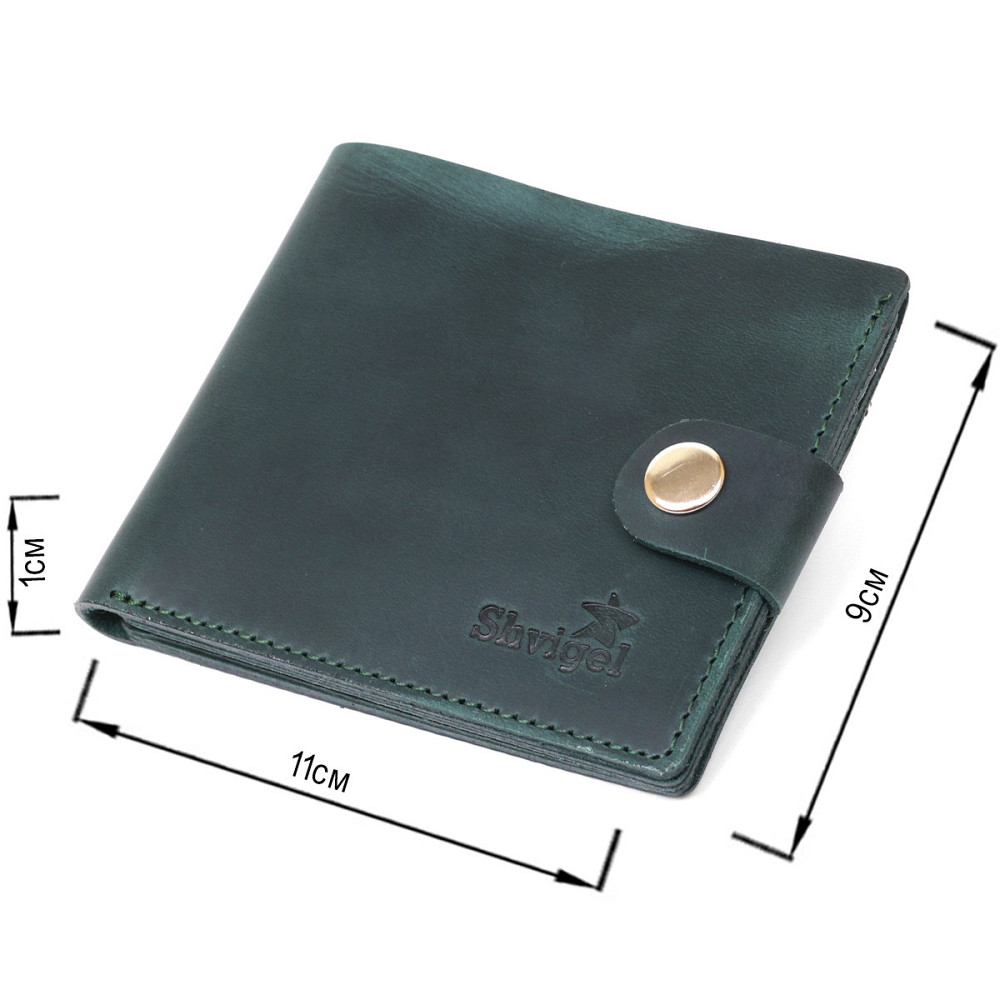 Модне вінтажне портмоне Shvigel 16498 Зелений Київ - фото 3