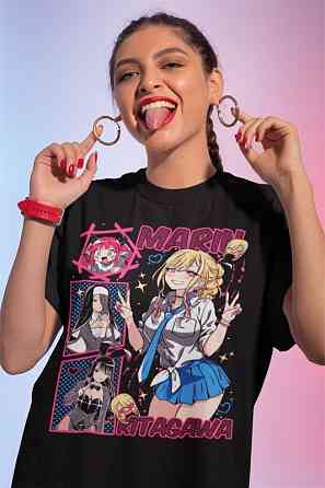 Футболка для мальчика аниме Марин Китагава Мй Дресс оверсайз (рост от 165 до 180 ) Черний AnimeJ0033m Днепр