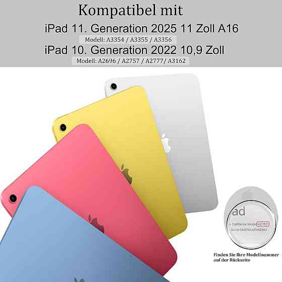 Защитный чехол-книжка для iPad (A16) 11-го/10-го поколения (2025/2022) A3354 / A3355 / A2696 / A2757 / A2777 Днепр