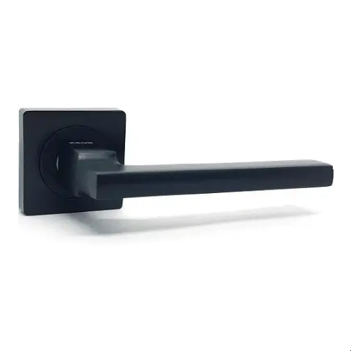 Ручка дверна на квадратній розетці HRoz-06.180 AL Black Mat KEDR Житомир - изображение 1