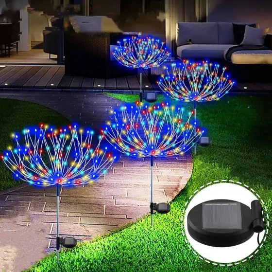 Солнечная лампа фейерверк, уличный фонарь, одуванчик, декоративные огни 120/150 светодиодов для сада и двора Коломия