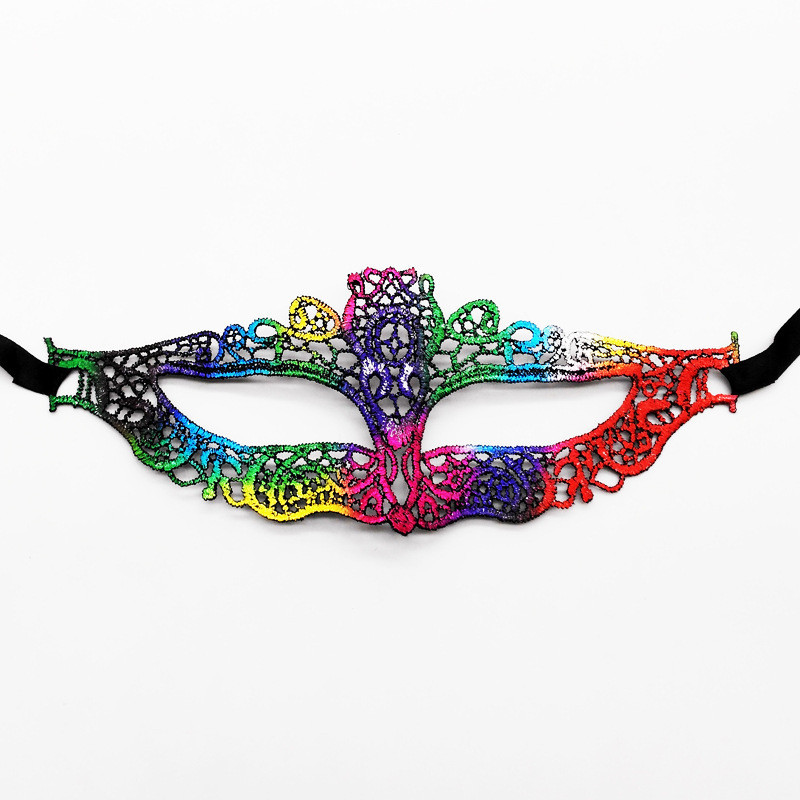 Венеціанська маска ажурна на зав`язках one size різнобарвний Київ - фото 1