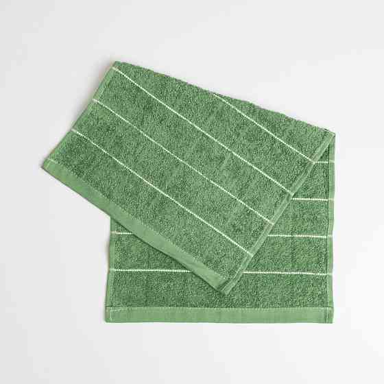Махровое кухонное полотенце с полосками 30х50 см 400г/м2 GM Textile (Зеленый) Сумы