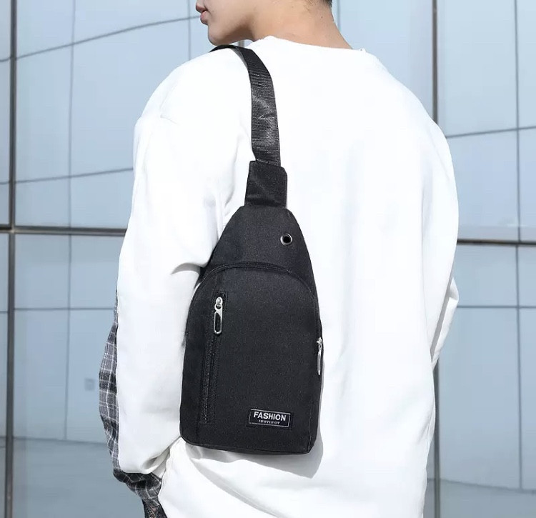 Сумка тактическая через плечо черная - размер сумки 33*17*6см, 2 кармана Мужская сумка, женская сумка, Унисекс Киев - изображение 4