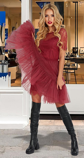 Красивое кружевное платье-двойка (42) Киев - изображение 4