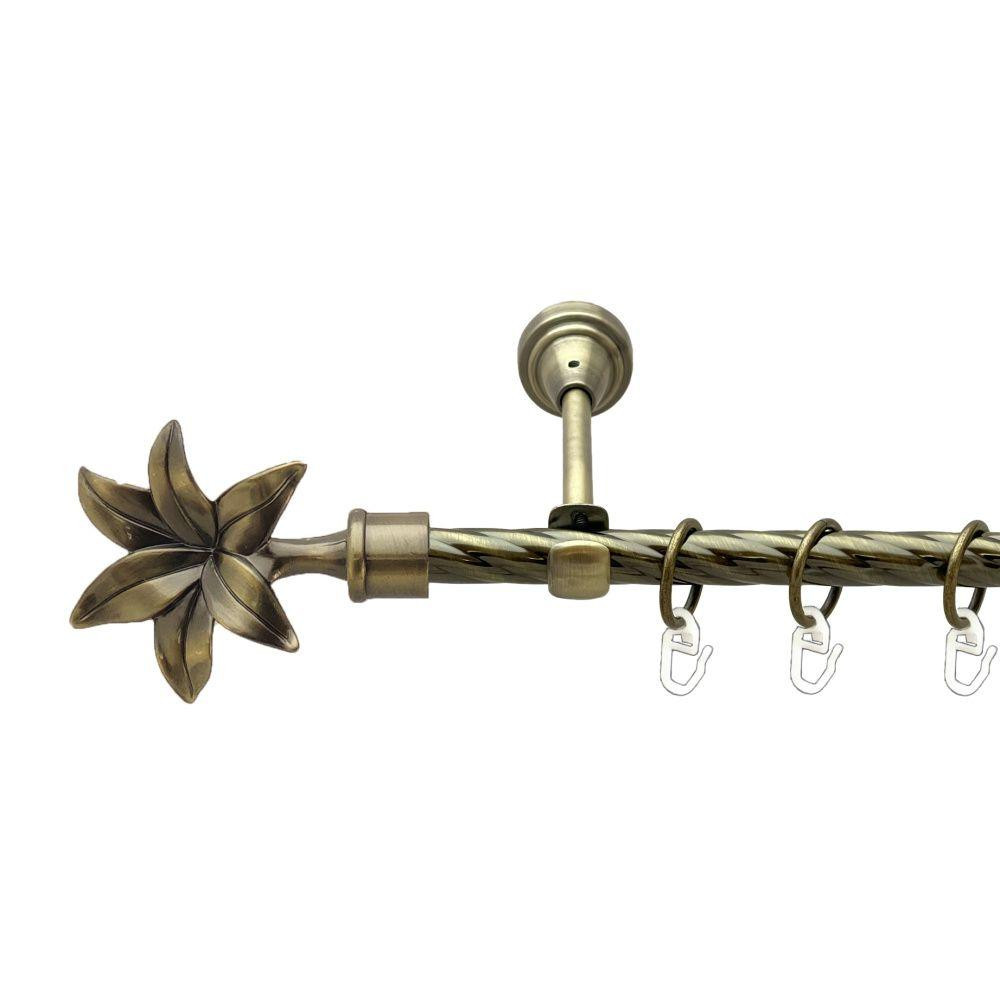 Карниз Orvit Флоріта металевий однорядний відкритий скручена труба кільце металеве Антик 16 мм 160 см (00-00022409) Львів - фото 1