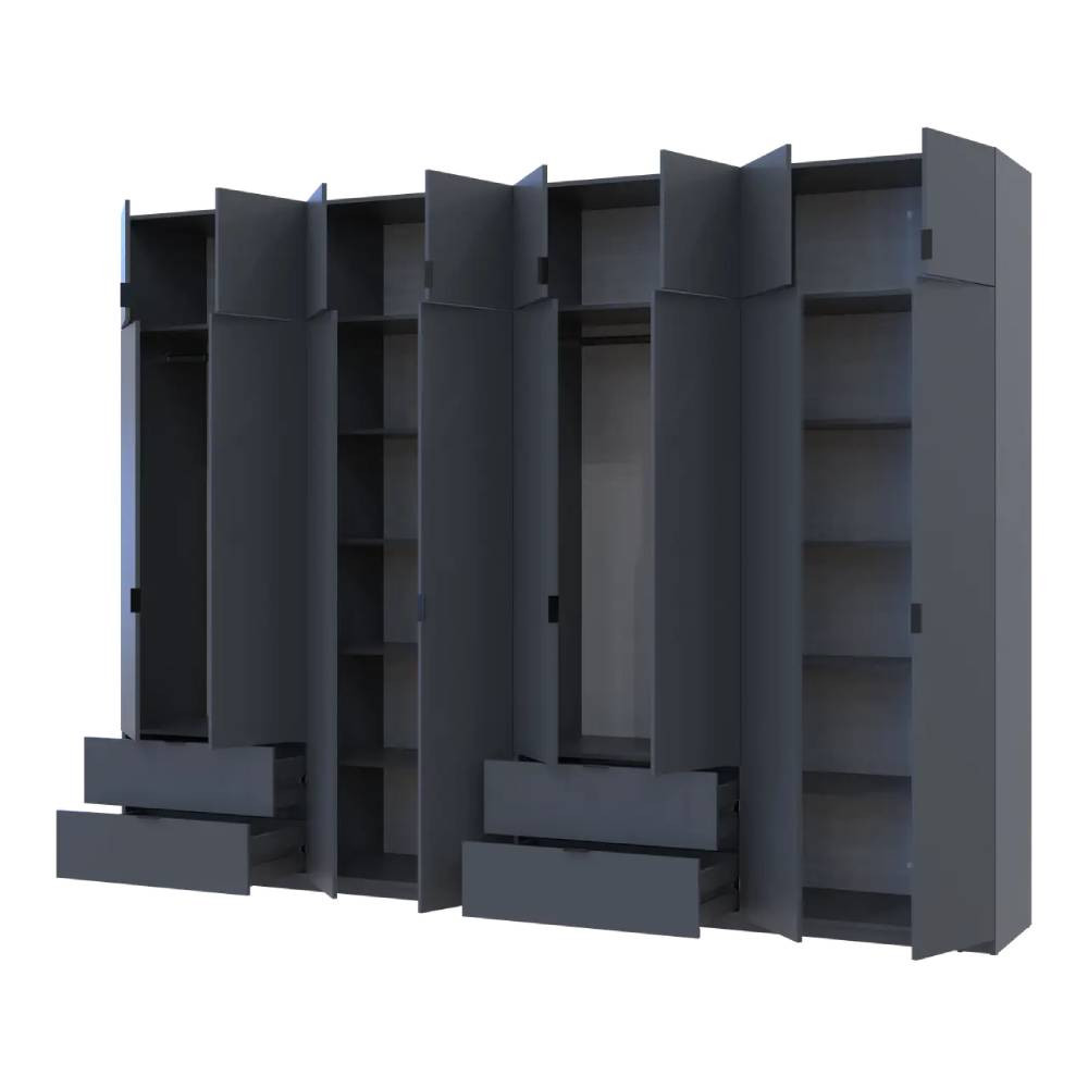 Шафа для одягу Doros Лукас Графіт 4+4 ДСП 320х50х240 DRS-011700 (42005129) Львів - фото 2