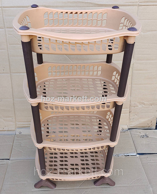 Полиця етажерка пластикова для ванни та кухні бежева Харків - фото 6