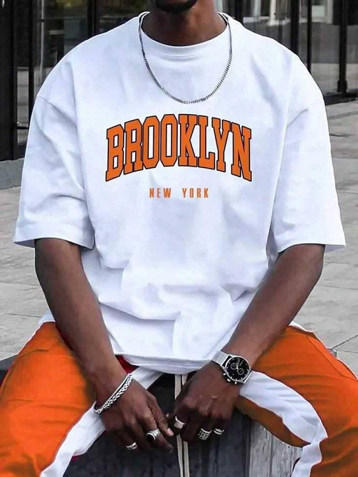 Футболка чоловіча с принтом  48 Біла 2664092948 Дніпро - фото 1