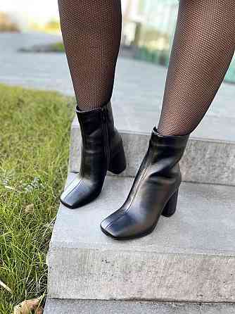SANTINI Черевики жіночі SANTINI чорні натуральна шкіра висота 14см каблук 8см (01245-11) Коломыя