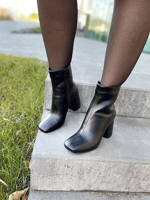 SANTINI Черевики жіночі SANTINI чорні натуральна шкіра висота 14см каблук 8см (01245-11) Коломыя - изображение 5