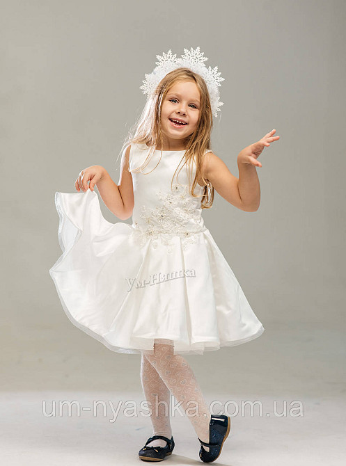 Платье Снежинка Белое нарядное платье атласное Кривой Рог - изображение 1
