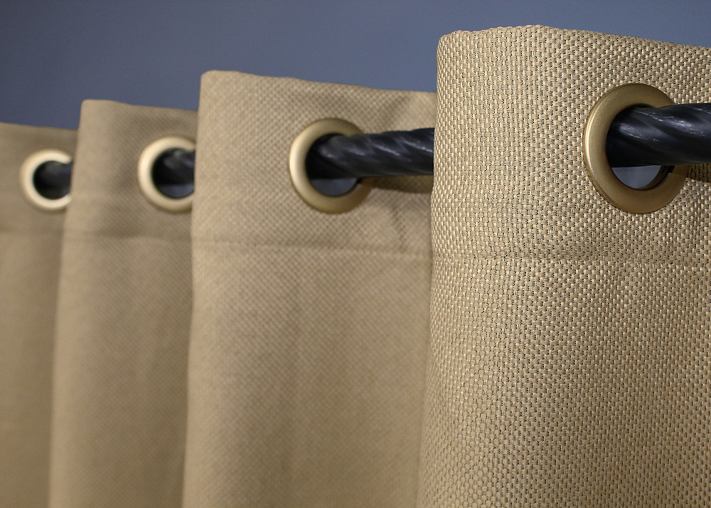 Комплект штор на люверсах VR-Textil Лен-блэкаут Лен Мешковина № 292ш Бежевый 150х250см 2 шт (37-0190) Киев - изображение 7