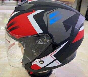 Шолом відкритий (mod:522-3) (size:L,чорно-червоний) Мукачево - фото 1