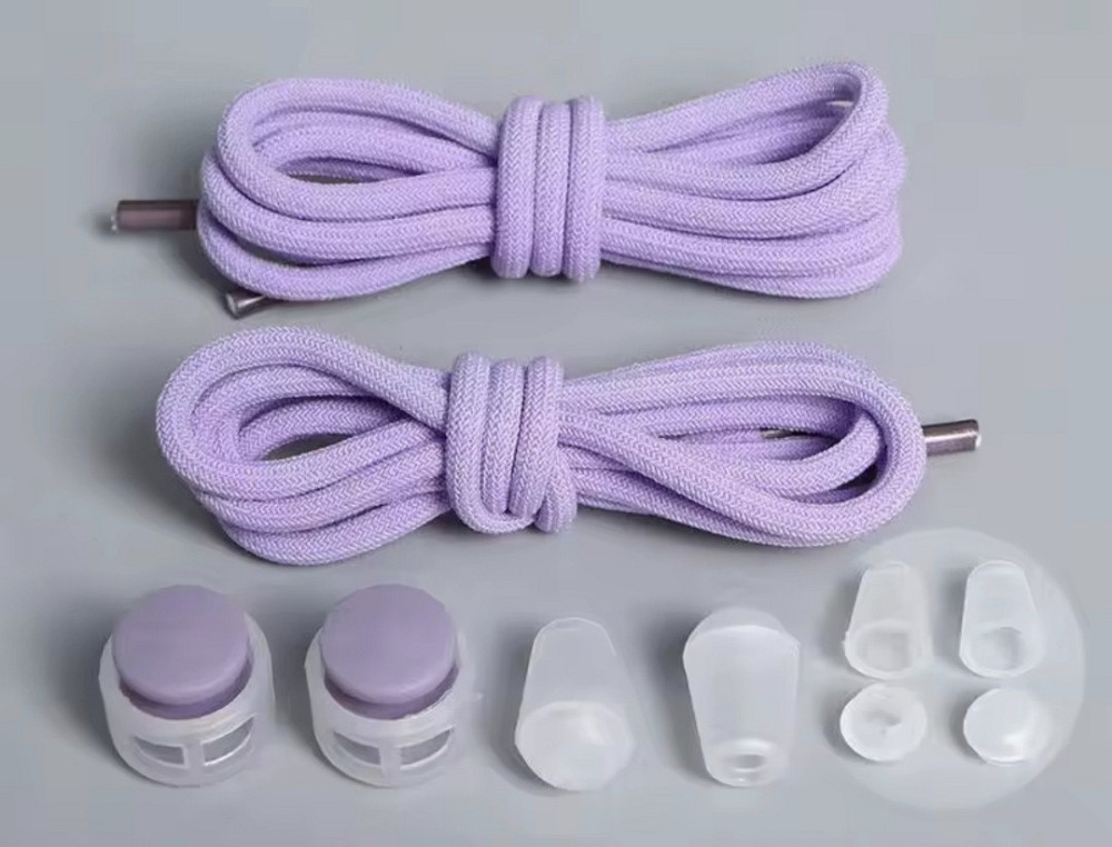 Шнурки еластичні без зав'язок з пластиковими фіксаторами Фіолетовий Смела - изображение 1