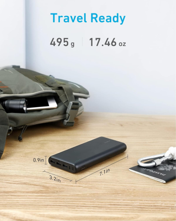 Power Bank Anker 337 PowerCore 26K 26800mAh 3 USB Fast Charge для iPhone Samsung iPad Black Київ