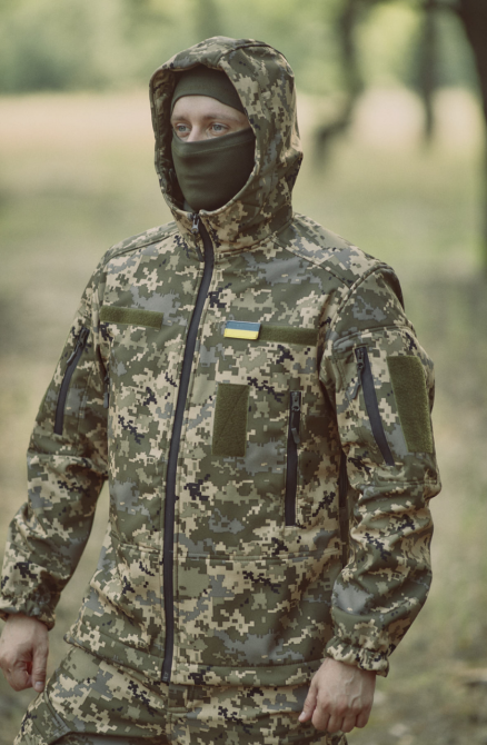 Чоловіча армійська демісезонна куртка піксель Soft Shell, військова демісезонна куртка для ЗСУ Львів - фото 5
