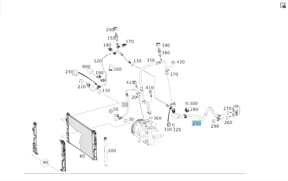 Mercedes-Benz  A2468302615 Трубка кондиціонера на пічку CLA Shooting Brake X117 CLA C117 GLA X156 A-class W176 B-class W242 B-class W246 Одеса - фото 2