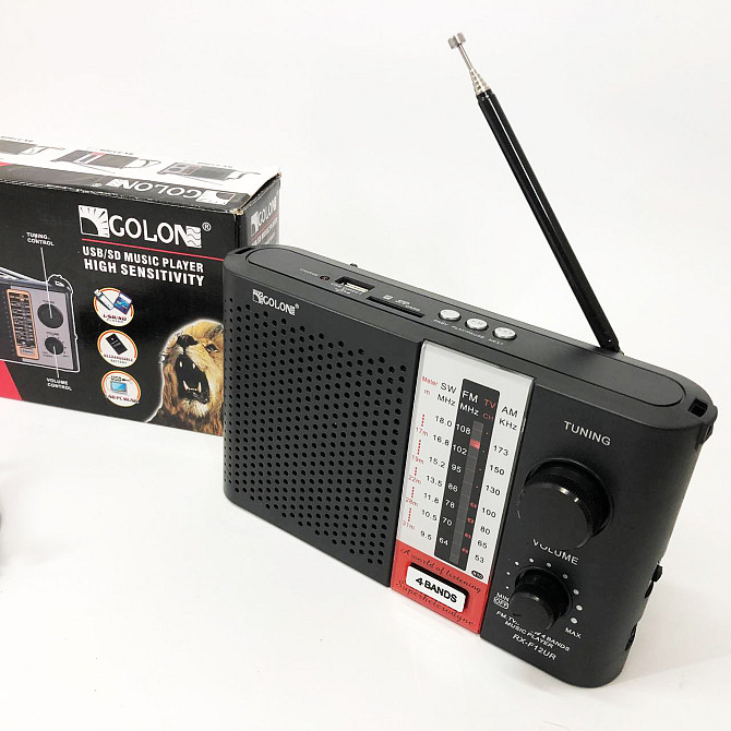 Портативный приемник для любителей радио GOLON RX F12 AM/FM/SW, Радио с флешкой am радиоприемник JE-70 Львов - изображение 8