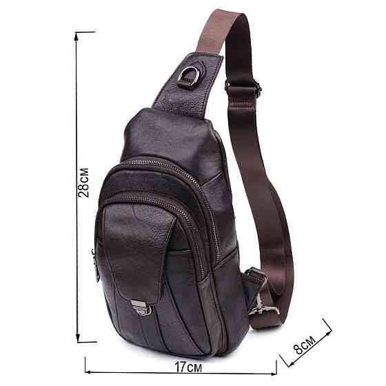 Удобная мужская сумка через плечо из натуральной кожи Vintage 21306 Коричневая Киев