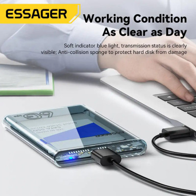 Карман внешний Essager HDD Space SATA 3.0 Hard Drive 2.5 inch Enclosure (EYPS0-XZ20-P) Винница - изображение 4
