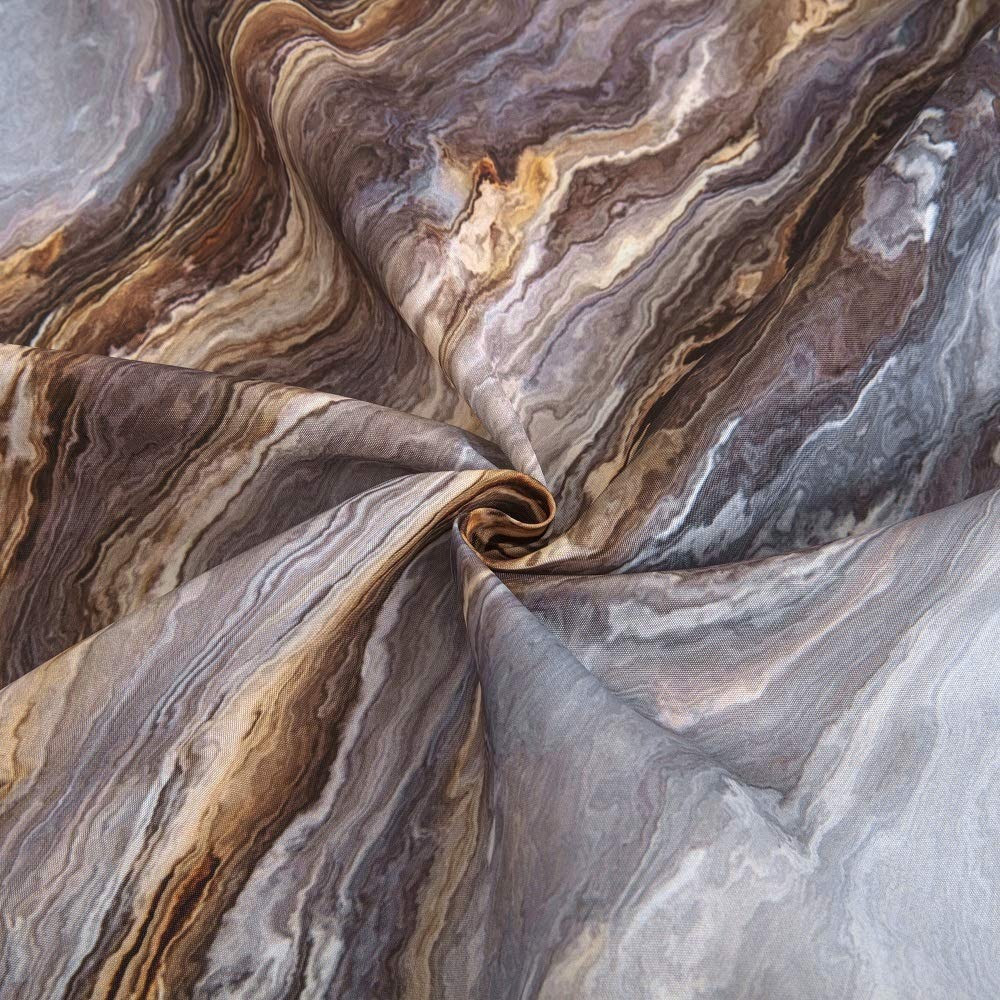 Шторка для ванной и душа с кольцами 180x180 см водоотталкивающая, шторка для душевой и ванной с крючками, мраморное-золото Каменец-Подольский - изображение 8