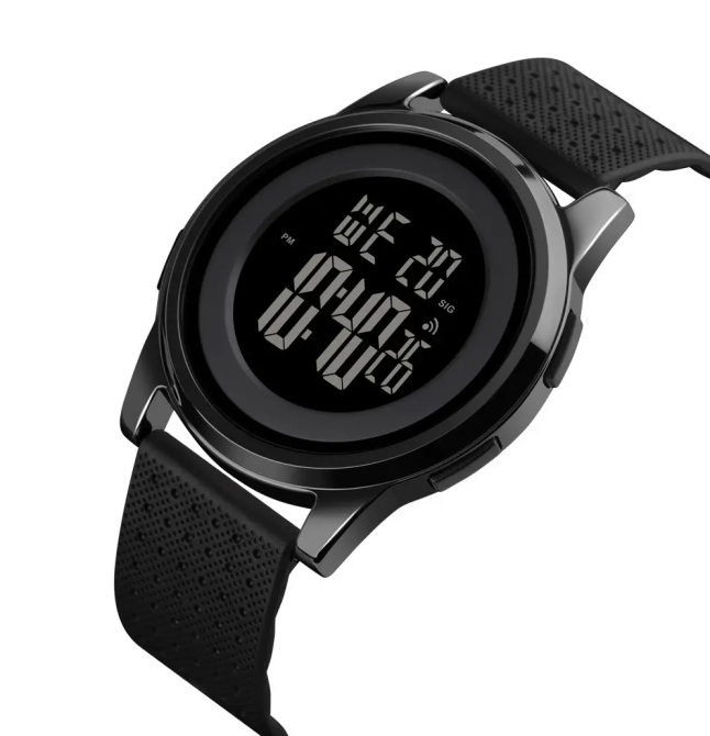 Мужские спортивные наручные часы Skmei 1502 (Черный с черным циферблатом) Винница - изображение 8