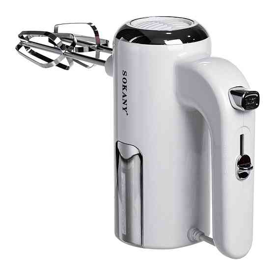 Sokany Міксер ручний 2 насадки вінчики та гаки для тіста білий Sokany SK-02025 Киев