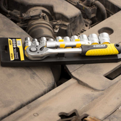 Набір головок Sigma 1/2&quot; з набором насадок та подовжувачем 12шт CrV mid (6003701) Вінниця - фото 7