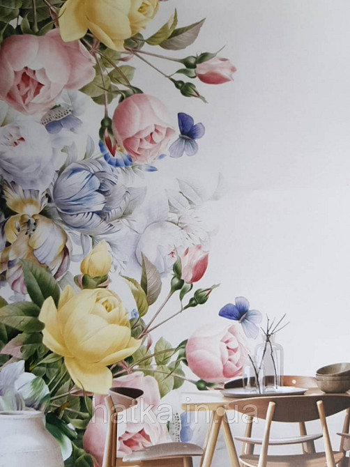 Шпалери вінілові на флізелін квіти троянди Київ - фото 4