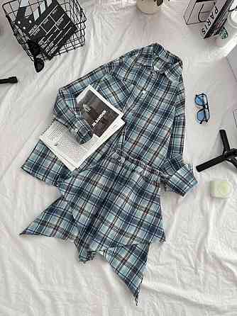 Женский стильный оверсайз костюм в фланель клеточку. Одесса