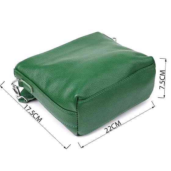 Стильна жіноча шкіряна сумка на кожен день. Vintage 22913 Зелений Київ