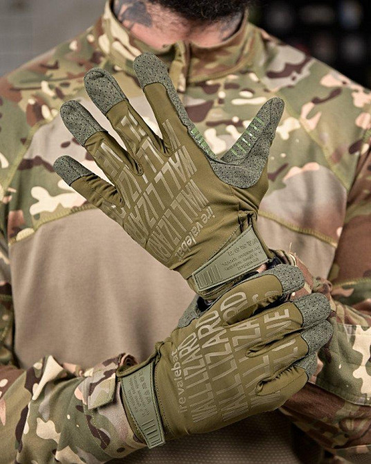Тактичні рукавички Wallizard олива ПП8013 Одеса - фото 4