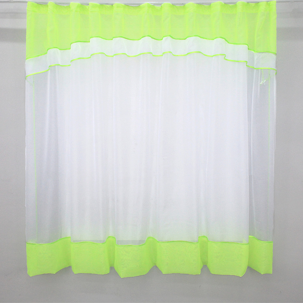 Гардина арка на кухню VR-Textil № 110к белый с неоново-салатовым 280х170 см (52-0542) Киев - изображение 1
